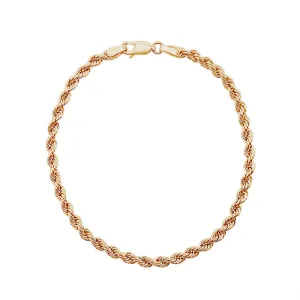 9k Gold Chain Rope Bracelet