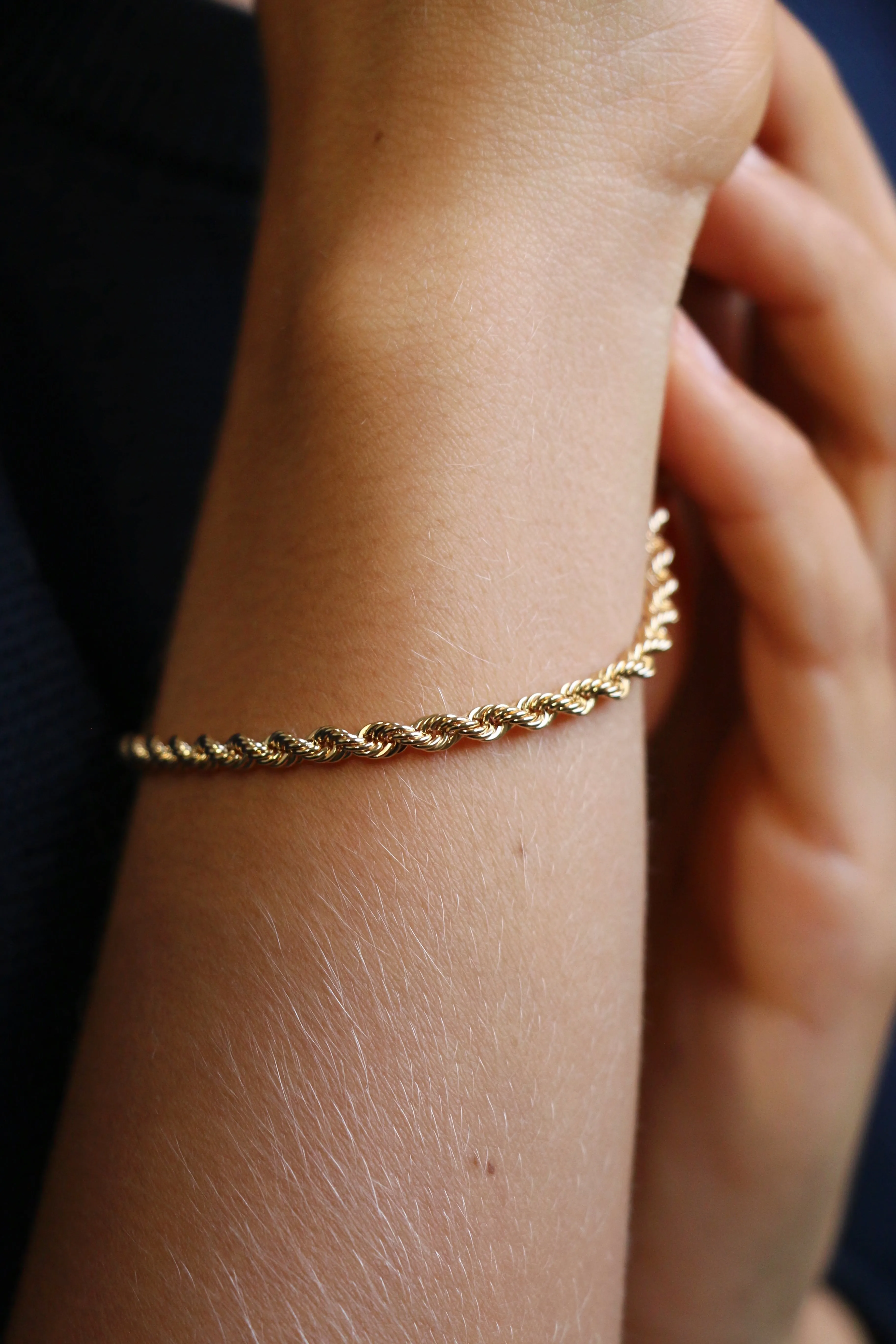 9k Gold Chain Rope Bracelet