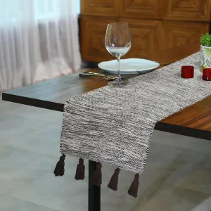 AaHo Decor Organic Cotton Table Runner 13x72 Inches Washable Linen for 4 & 6 Seater Dining, Center, and Coffee Tables(BLACK COLOR)