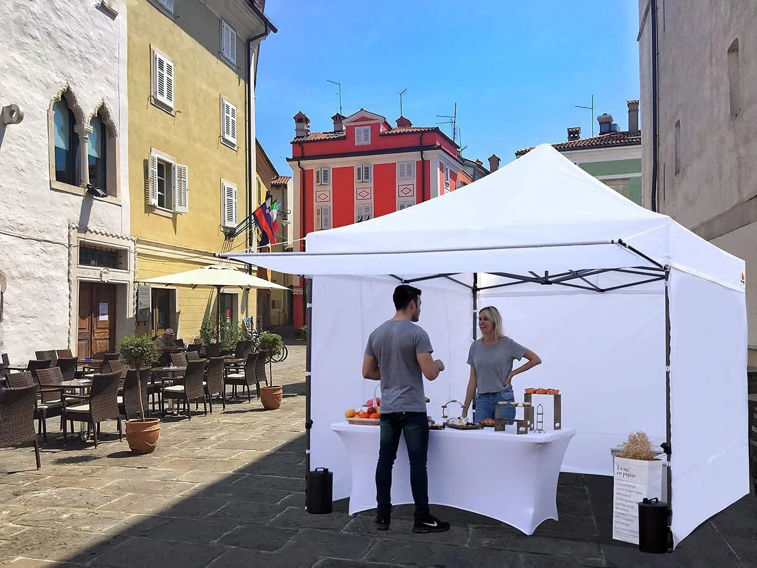 ABCCANOPY 10x10 Pop up Canopy Tent with Sidewalls - Easy up Canopies with Awning, Outdoor Tents for Parties, Market, Commercial Events, Gray