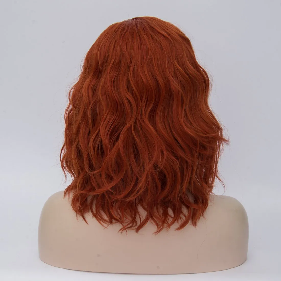 Aicos Orange Wig, Heat Resistant 35cm, Fashion Red Wig with Curly Ginger Hair for Daily Dress Carnival Party Masquerade Cosplay, with Free Wig Cap