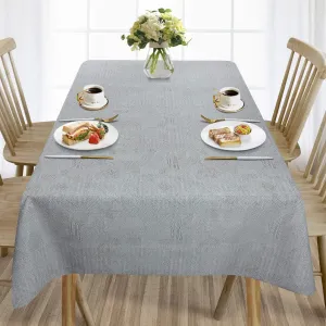 AIRCOWRIE Waterproof Vinyl Tablecloths, Heavy Duty Oil Proof Spill Proof Plastic Table Cloth, Wipe Clean PVC Table Cover for Spring Indoor and Outdoor Use (Grey, 54”×108”, Rectangle)