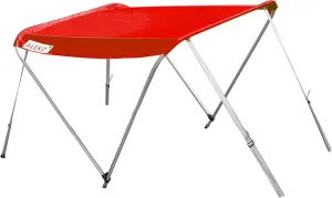 ALEKO Boat Bimini | Canopy Tent Sun Shelter Bimini Top Sunshade | for 8.5 ft Long Inflatable Boat | 4.4 x 3.4 Feet | Color Red | BSTENT250R