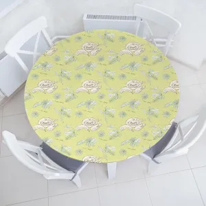 Ambesonne Funny Sloth Fitted Round Tablecloth, Sketch of Lazy Animal I Love Sloths Typography, All Around Elastic Fabric Table Cover, 40"- 44" Diameter, Green Reseda Green