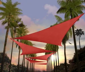 Amgo 8' x 8' x 8' Red Triangle Sun Shade Sail Outdoor Canopy Awning UPF50  AGTAPT8, 95% UV Blockage, Water & Air Permeable, Commercial Standard Heavy Duty (We Make Custom Size)