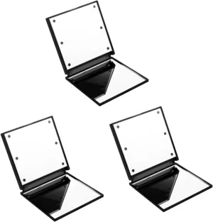 Angoily 3pcs Led Lighted Travel Mirror Compact Makeup Mirror Foldable Cosmetic Mirror for On-The-go