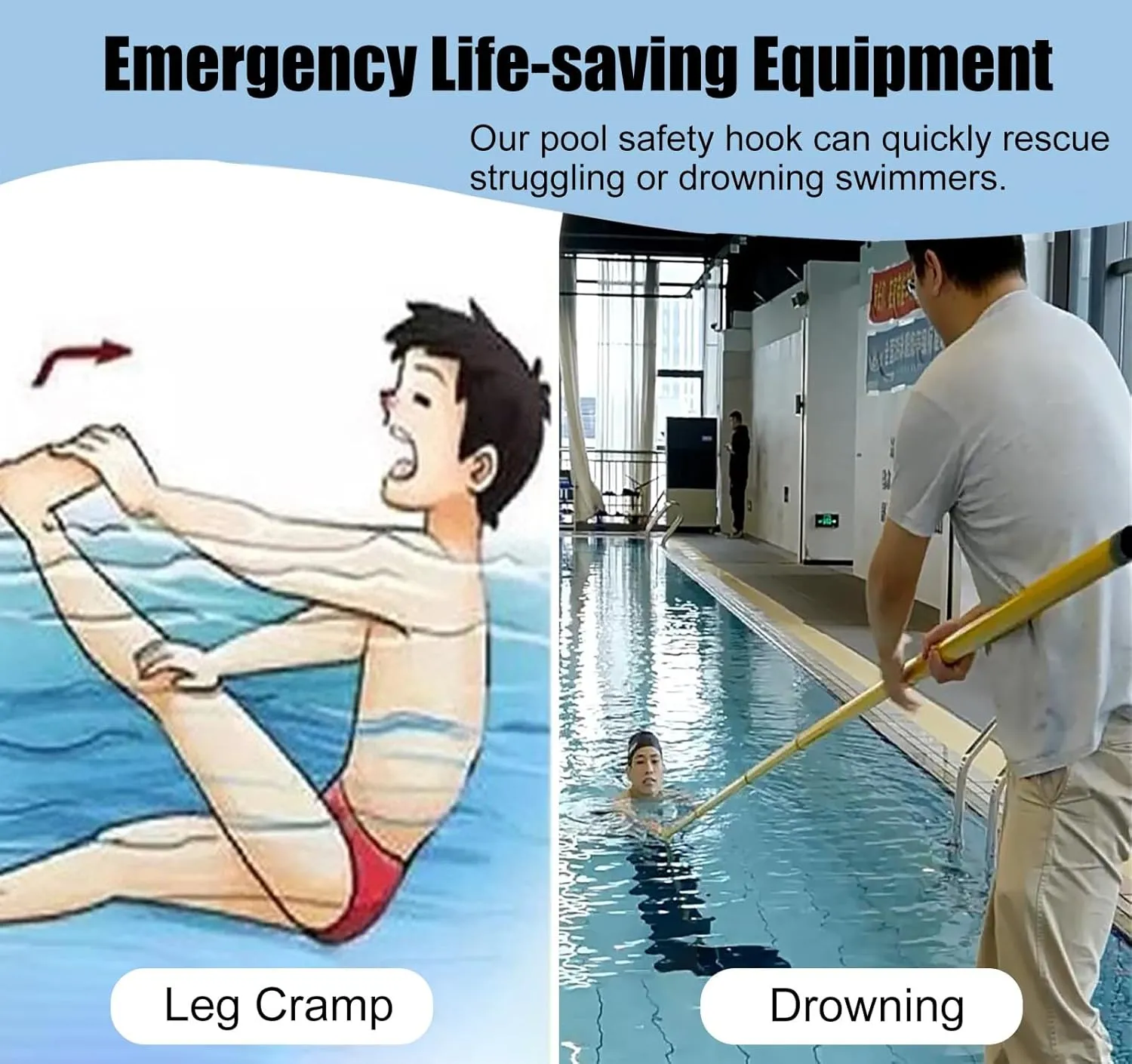 Anti-Electric Shock Rescue Tube，Lifesaving polePool Safety Hook with Telescopic Rescue Pole, Durable Fiberglass Swimming Pool Life Saving Pole, Rescue Equipment for Pool Water Park(3.5m(11.5