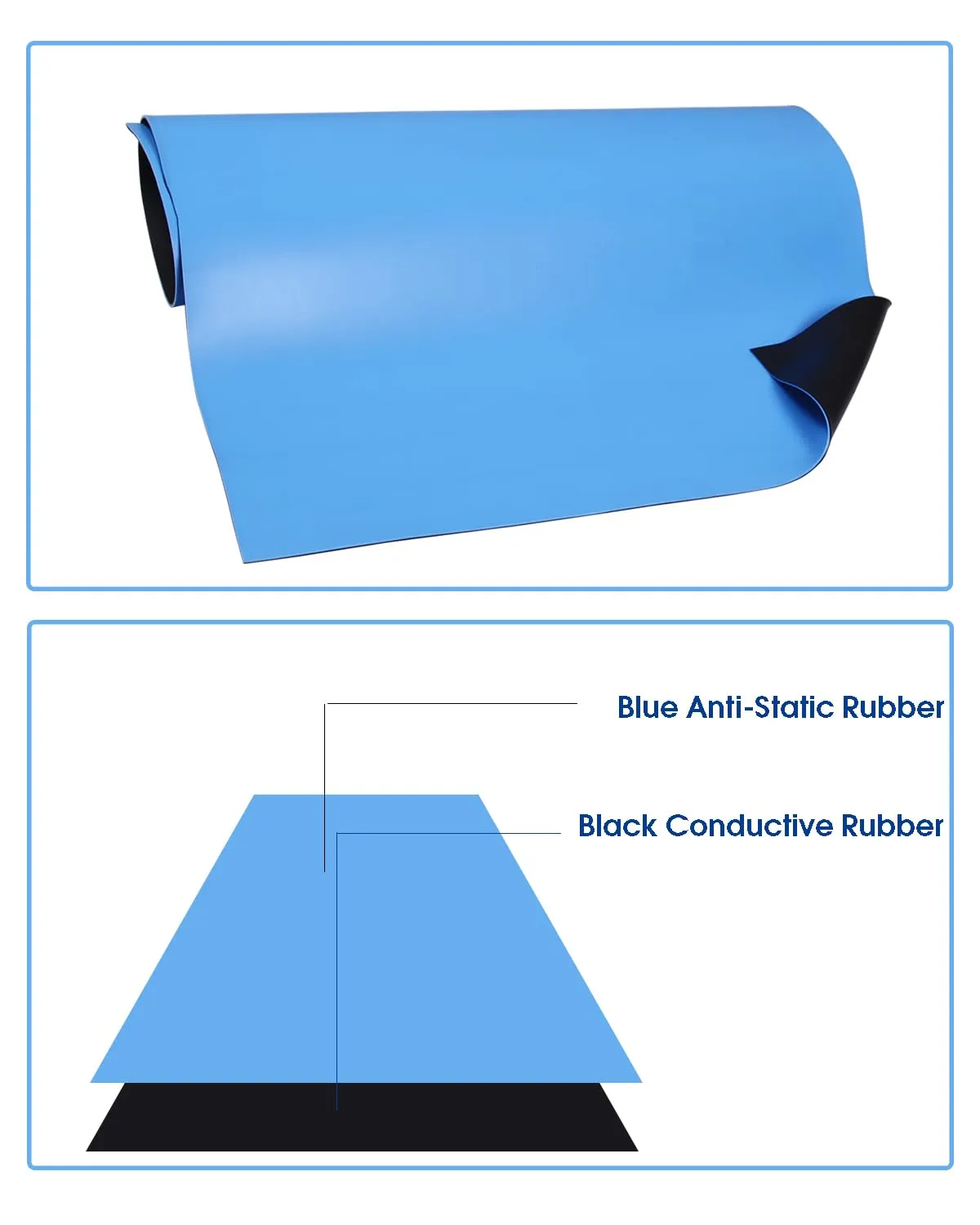 Anti Static Mat for Pc ESD Mat: 17"X25" Soldering Table Mat Kit Computer Electronics Repair- Heat Resistant Static Mat（Blue）