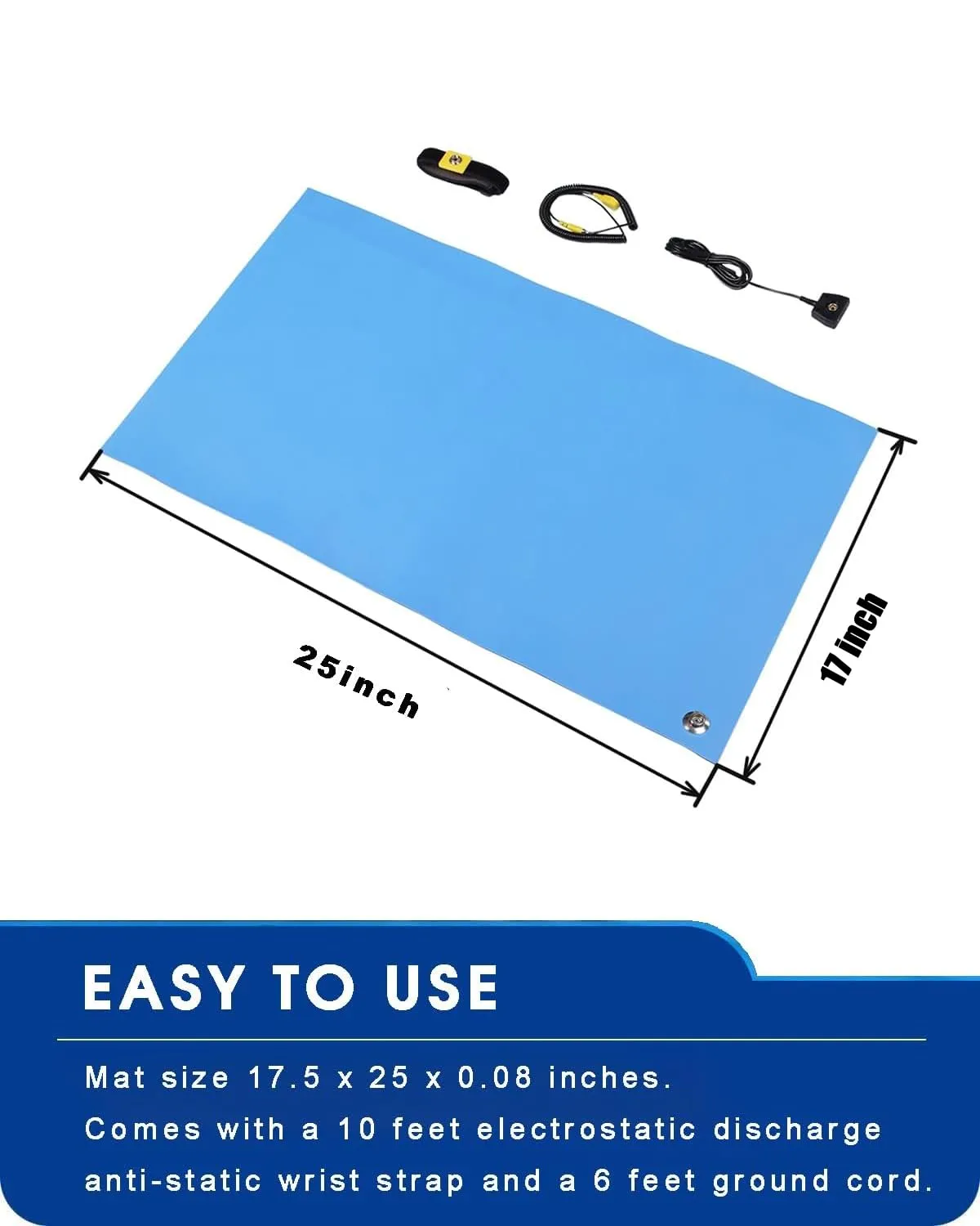 Anti Static Mat for Pc ESD Mat: 17"X25" Soldering Table Mat Kit Computer Electronics Repair- Heat Resistant Static Mat（Blue）