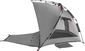 apollo walker Beach Tent Sun Shelter 3-4 Person Easy Setup Portable Sunshade Canopy Large,Extended Floor,Stakes,Sand Pockets,UPF 50  Waterproof Windproof Outdoor Camping Fishing Picnic