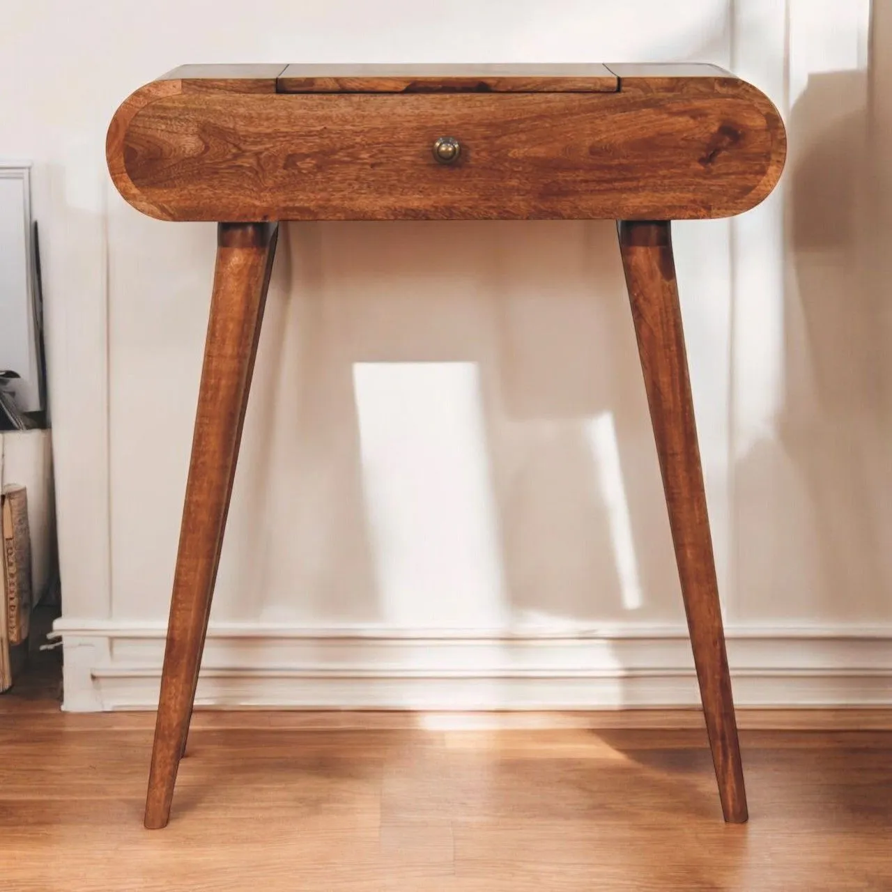 Artisan Furniture Mini Dressing Table With Foldable Mirror - Caramel