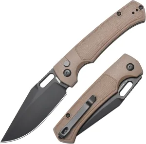 ARTISANCUTLERY REVEL Pocket Knife for Men, 3.54'' AR-RPM9 Steel Blade Folding Knife with Pocket Clip for Men Women Camping Hiking(1867P Brown)