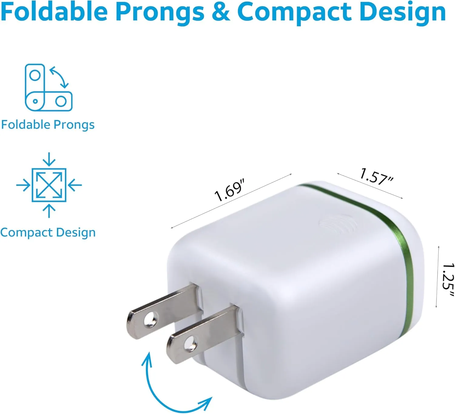 AT&T USB-C Wall Charger Fast Charging Power Adapter Foldable Prongs Travel-Friendly for Compatible with iPhone iPad Samsung Galaxy Google Pixel (30W White)