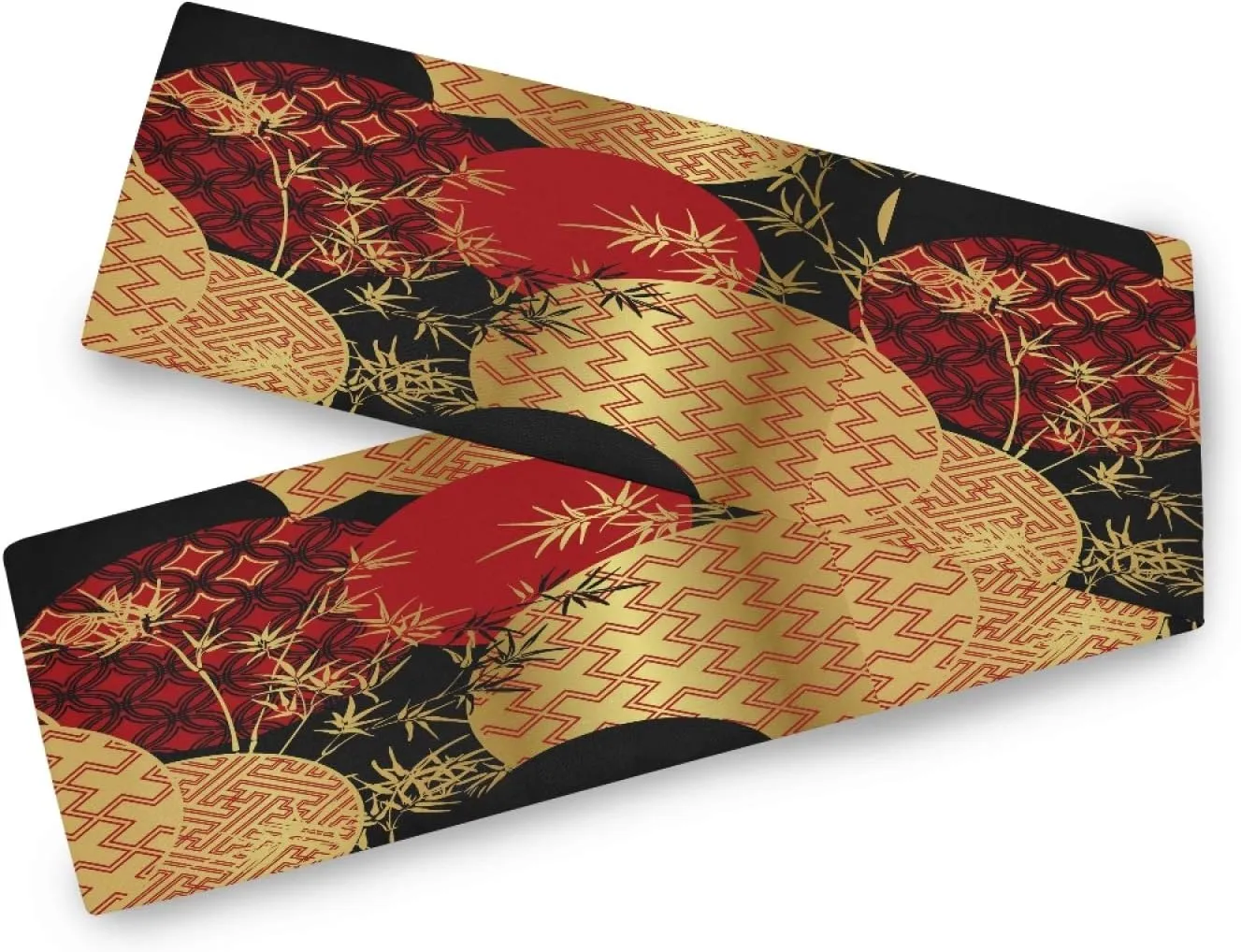 AUUXVA Japanese Table Runner 13x90in Red Asian Table Runner for Dining Table Durable Luxury Dresser Scarf Tabletop Cloth for Holiday New Year Japanese Party Decorations Oriental Decor