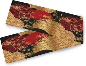AUUXVA Japanese Table Runner 13x90in Red Asian Table Runner for Dining Table Durable Luxury Dresser Scarf Tabletop Cloth for Holiday New Year Japanese Party Decorations Oriental Decor