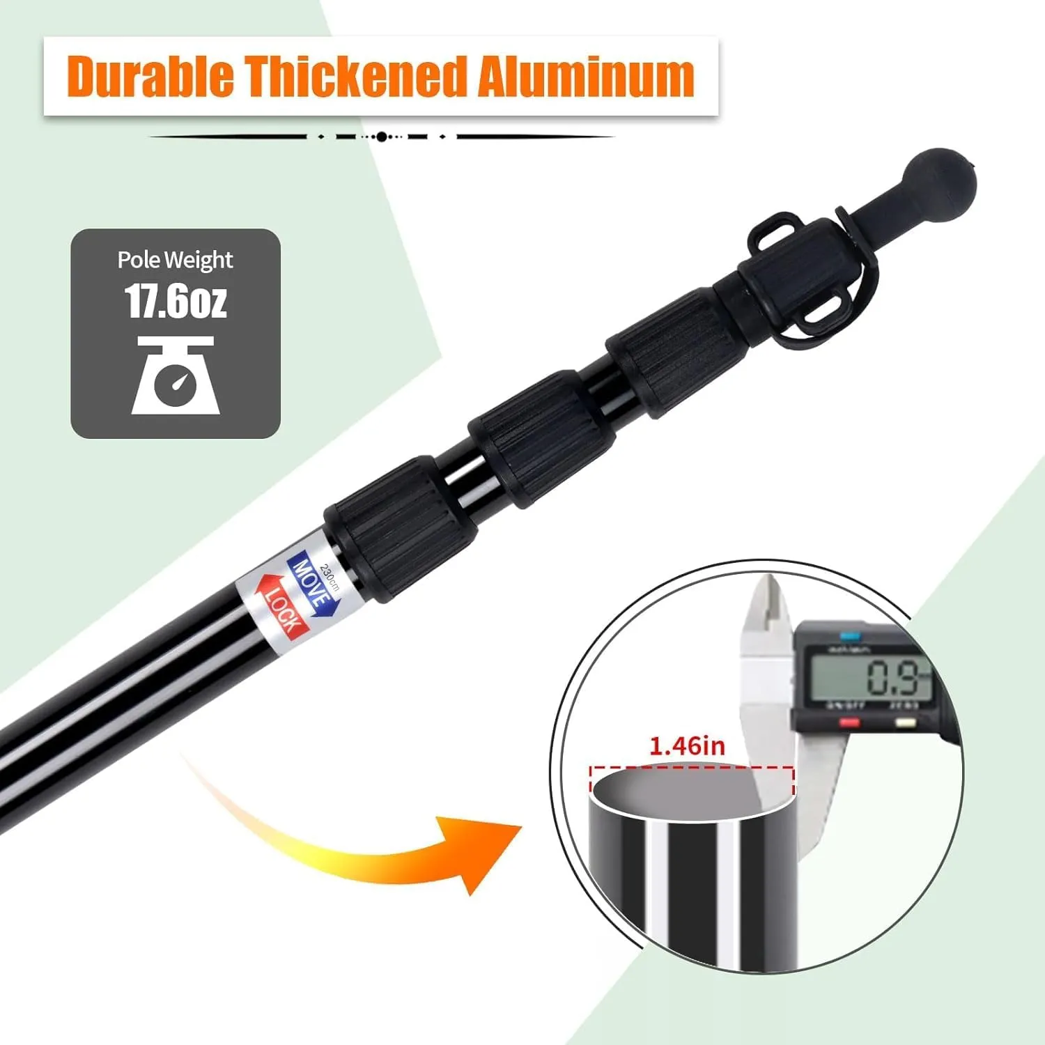 AYAMAYA Tarp Poles - Telescoping Camping Tent Poles Replacement, Upgraded 4-Section Heavy Duty Aluminum Rods with Stakes & Guylines for Tents, Rain Fly, Camping Shelter, Awning Canopy RV Car, Set of 4