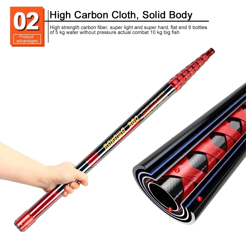 BAKAWA Folding Fishing Net Telescopic Landing Net – Carbon Fiber Fly Fishing Tool