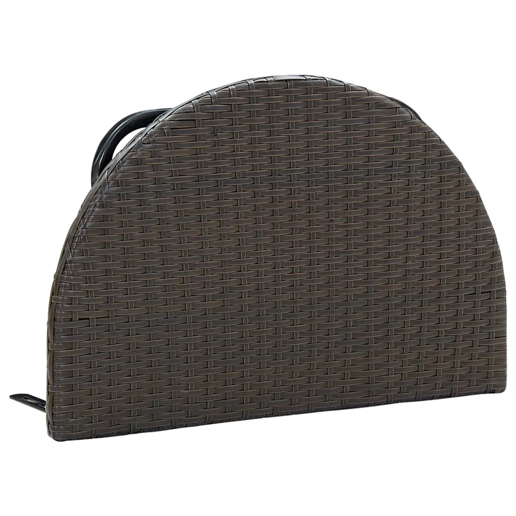 Balcony Table Brown 23.6"x23.6"x15.7" Poly Rattan