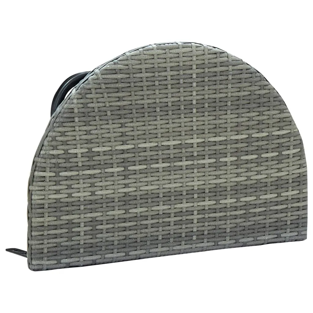 Balcony Table Brown 23.6"x23.6"x15.7" Poly Rattan