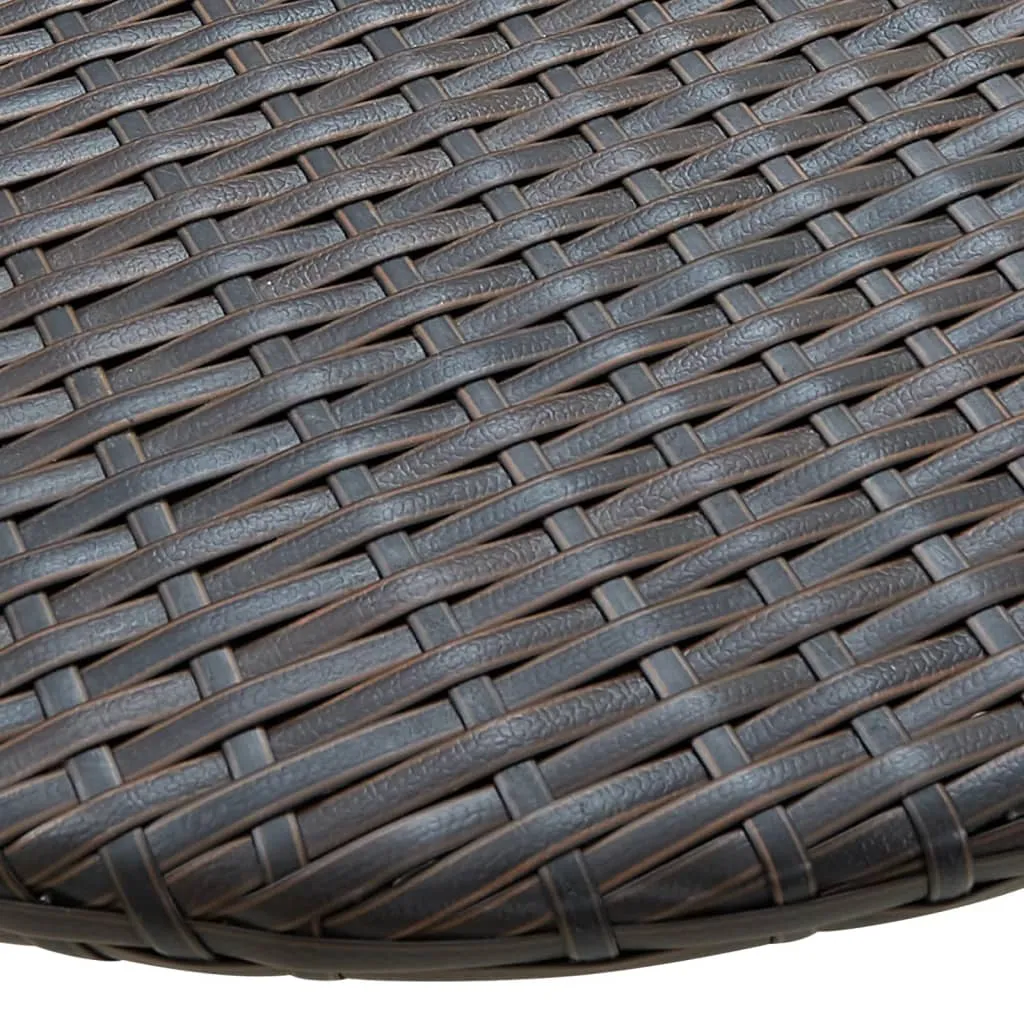 Balcony Table Brown 23.6"x23.6"x15.7" Poly Rattan