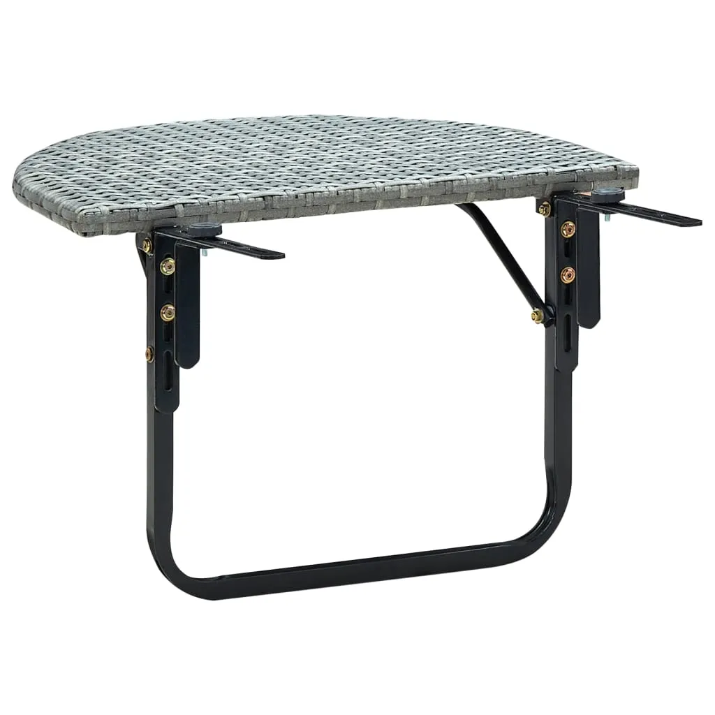 Balcony Table Brown 23.6"x23.6"x15.7" Poly Rattan