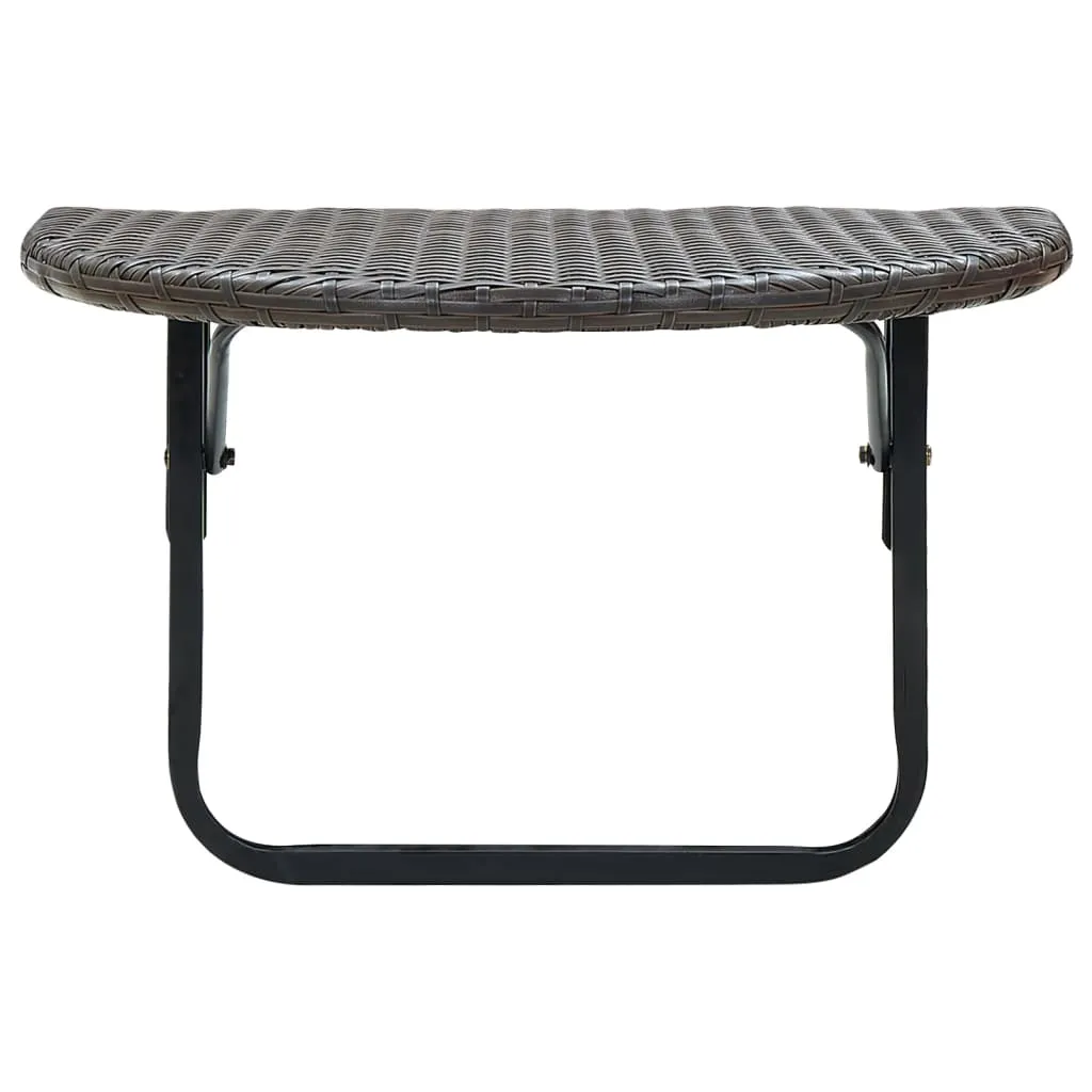 Balcony Table Brown 23.6"x23.6"x15.7" Poly Rattan