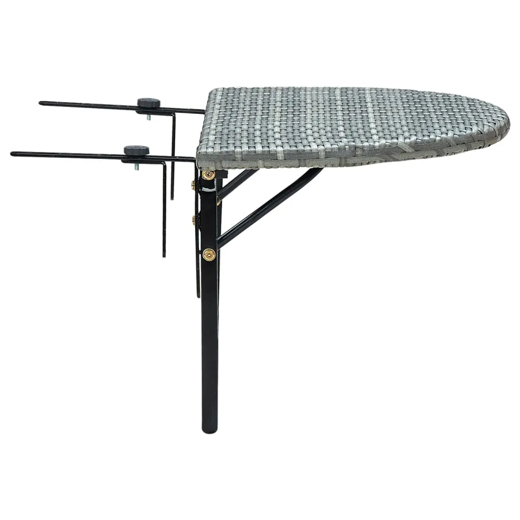 Balcony Table Brown 23.6"x23.6"x15.7" Poly Rattan