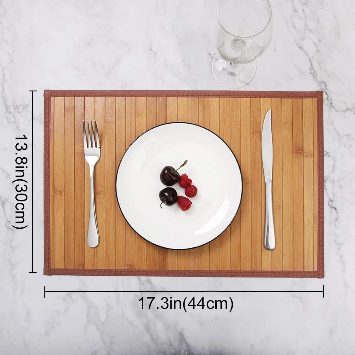 Bamboo Placemats for Dining Table, Placemats Set of 4,Stain-Resistant,Heat-Resistant Place Mats,Durable and Sturdy Dining Place Mats for Kitchen Table (Original)