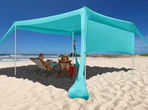Beach Canopy Tent Shade with Sidewalls 10x10FT, 6.6FT Tall, UPF50  Sun Shelter, Windproof & Water Resistant, Includes Guylines Sand Shovel Stability Poles, Easy Up for Beach Outdoor Camping Backyard