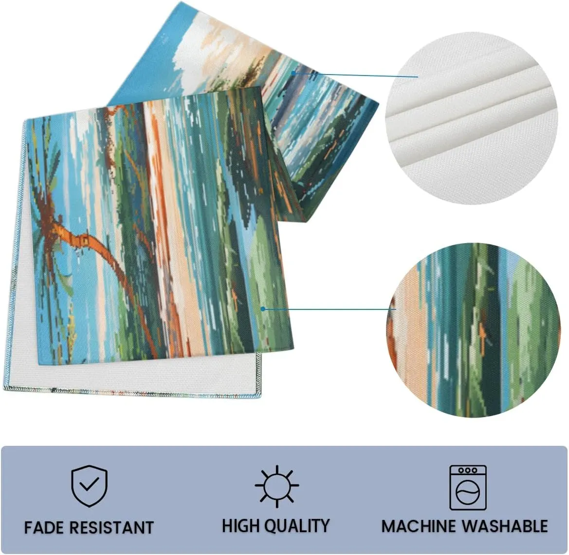 Beach Jumping Dolphin Placemats Set of 6 with Matching 72 inches Table Runner Dining Table Placemats for Home Wedding Hotel Decoration
