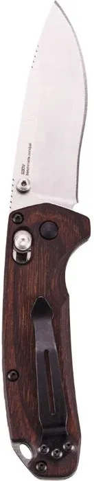 Benchmade 15031-2 North Fork Wood 2.97" Plain Drop-Point Folding Pocket Knife