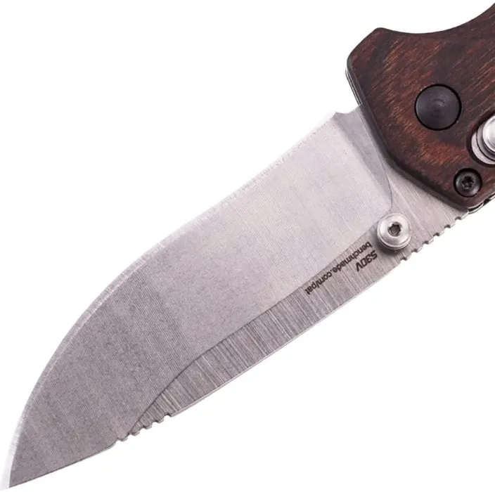 Benchmade 15031-2 North Fork Wood 2.97" Plain Drop-Point Folding Pocket Knife