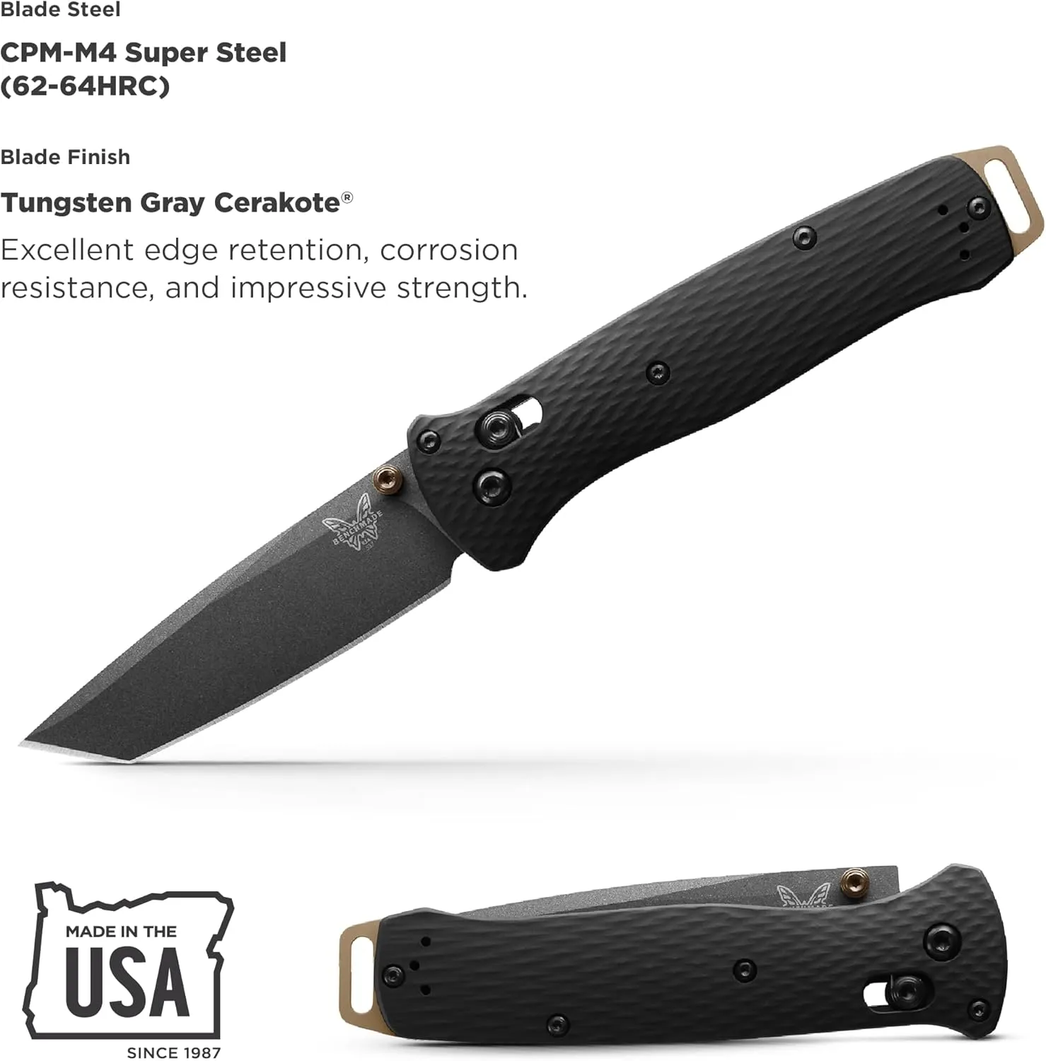 Benchmade - Bailout 537 Tactical Knife with Black Aluminum Handle (537GY-03)
