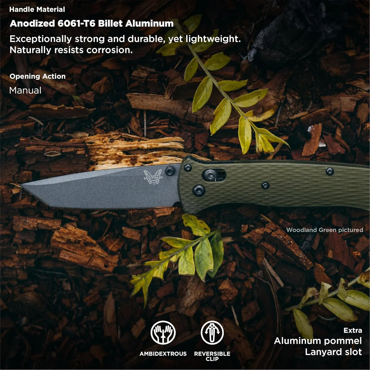 Benchmade - Bailout 537 Tactical Knife with Black Aluminum Handle (537GY-03)