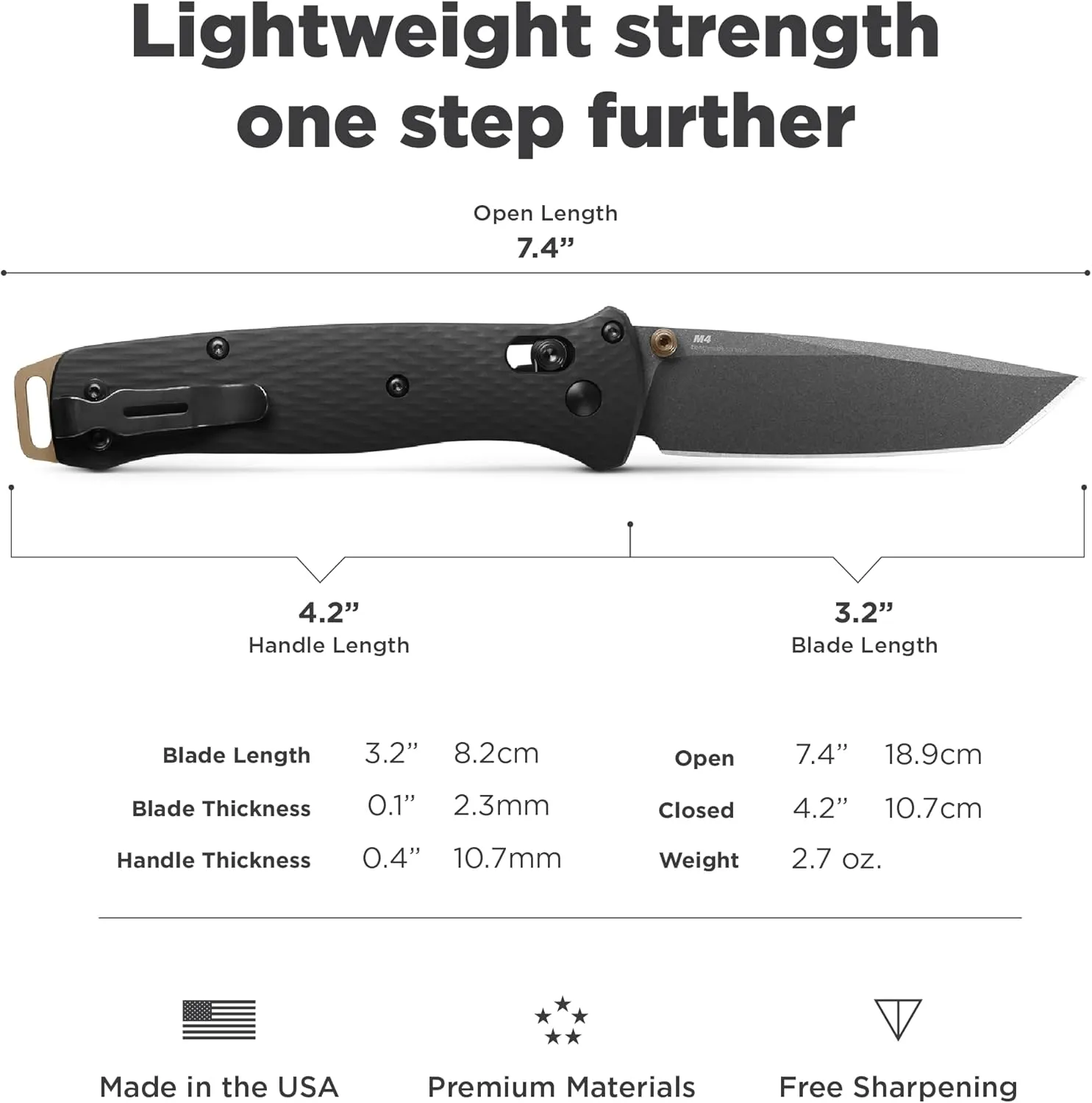 Benchmade - Bailout 537 Tactical Knife with Black Aluminum Handle (537GY-03)