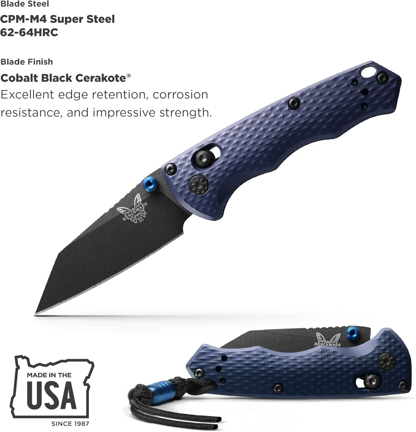 Benchmade - Full Immunity 290 Tactical Knife with Crater Blue Aluminum Handle (290BK)