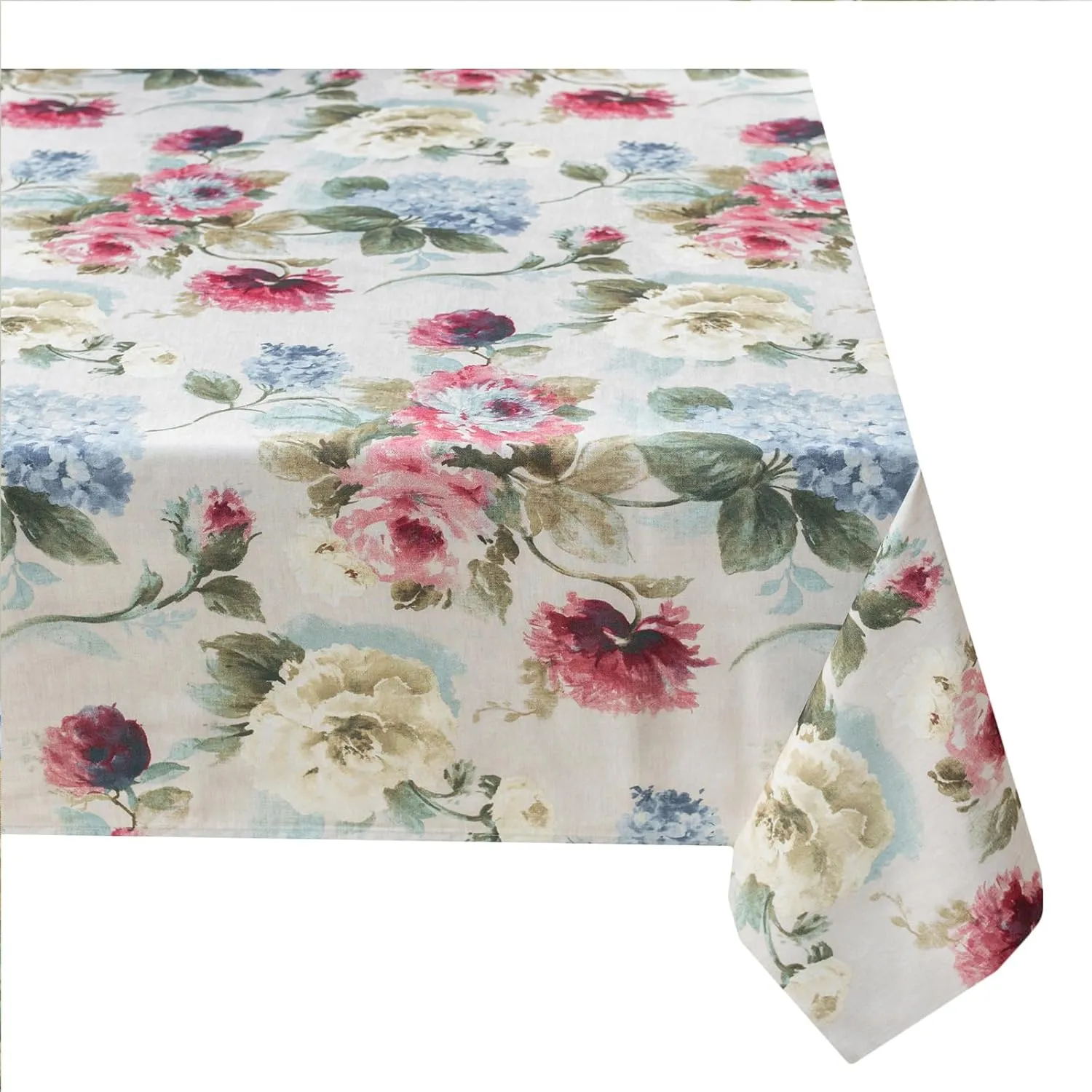 Benson Mills Spillproof Spring/Summer Durable Heavyweight Fabric Indoor Outdoor Tablecloth, Washable Table Cloth for Rectangle Tables, Picnic/Patio Table Covers (60" x 104" Rectangular, Pamona)