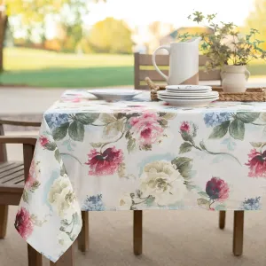 Benson Mills Spillproof Spring/Summer Durable Heavyweight Fabric Indoor Outdoor Tablecloth, Washable Table Cloth for Rectangle Tables, Picnic/Patio Table Covers (60" x 104" Rectangular, Pamona)