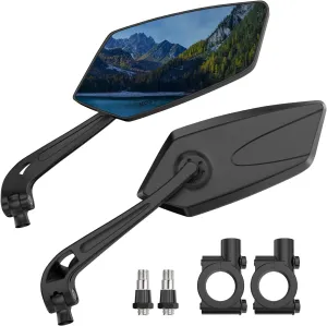 Bike Mirror | 360° Rotatable & Foldable | Blu-ray Scratch Resistant Glass Lens | Ebike Accessories, Bike Mirror Handlebar Mount, Bicycle Mirrors