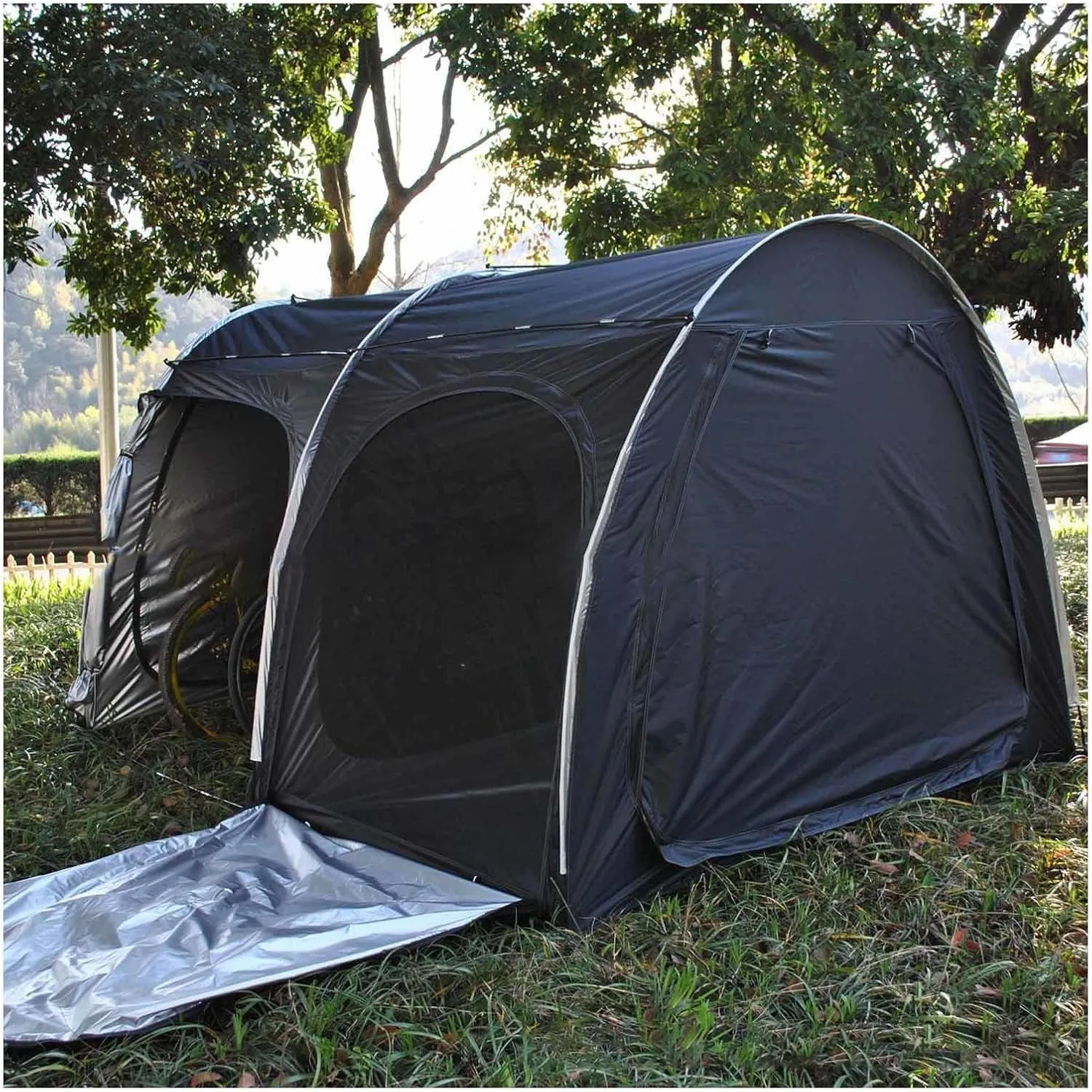 Bike Storage Tent with Ventilation Mesh Storage Sheds for 2/3/4/5 Bikes or 3 Motorcycle Bike Tent Storage Bicycle Shed