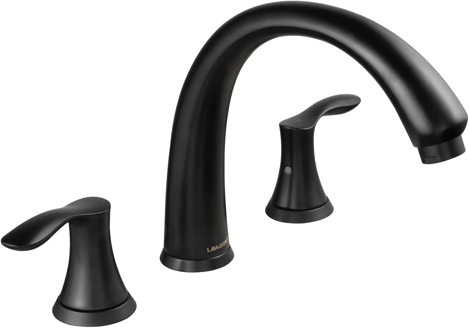 Black Roman Tub Faucet with Valve, Lava Odoro 8 inch Widespread Bathtub Faucet with Valve, High Flow 2 Handle Deck Mount Tub Faucet, Solid Brass 3 Hole Bath Tub Filler TF405-MB