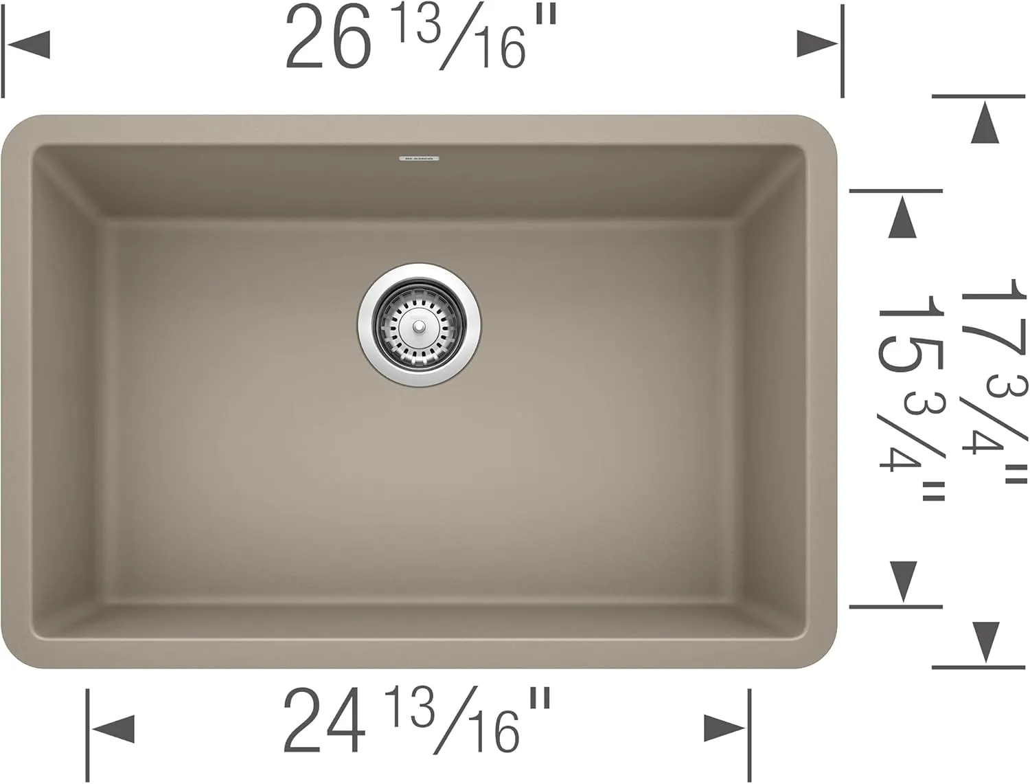 BLANCO, Truffle 522432 PRECIS SILGRANIT Single Bowl Undermount Kitchen Sink
