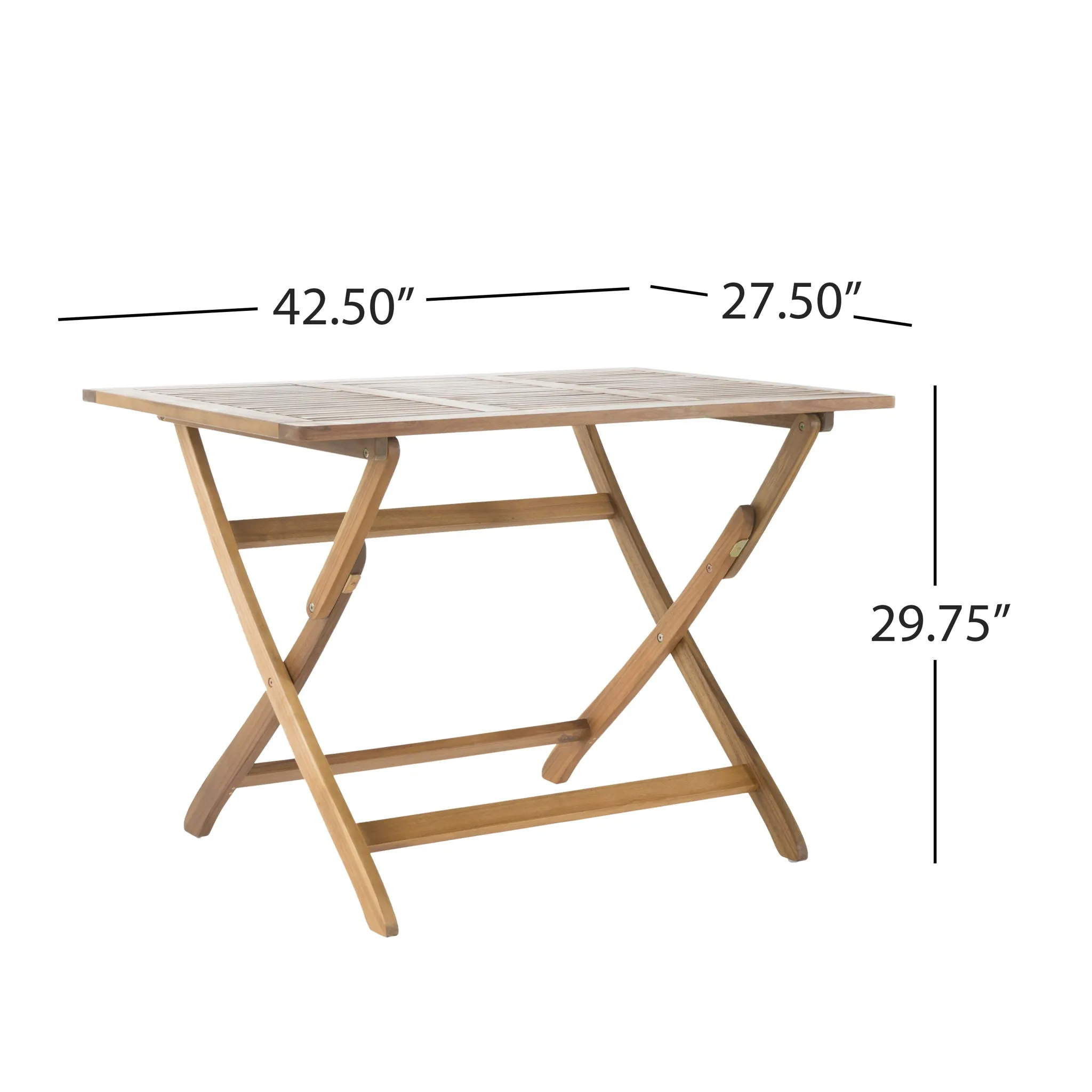 Blissique - Outdoor Foldable Wood Dining Table With Slat Design