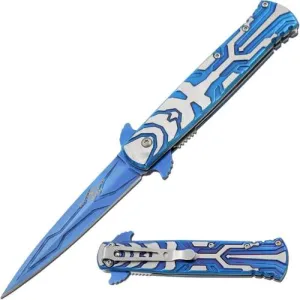BLUE/SILVER 3D PATTERN STILETTO