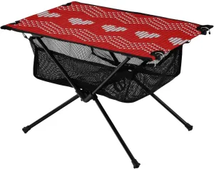 Bolaz Outdoor Folding Portable Picnic Camping Table-Geometric Heart Pattern,Storage Mesh for Camping Gear Accessories, Hiking, Mountaineering, Outdoor Travel