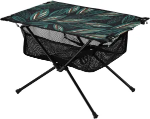 Bolaz Outdoor Folding Portable Picnic Camping Table-Green Leaf Pattern,Storage Mesh for Camping Gear Accessories, Hiking, Mountaineering, Outdoor Travel