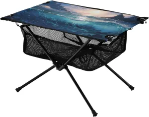 Bolaz Outdoor Folding Portable Picnic Camping Table-Sea Wave7,Storage Mesh for Camping Gear Accessories, Hiking, Mountaineering, Outdoor Travel