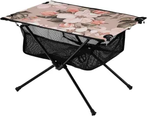 Bolaz Outdoor Folding Portable Picnic Camping Table-Watercolor Floral Pattern,Storage Mesh for Camping Gear Accessories, Hiking, Mountaineering, Outdoor Travel