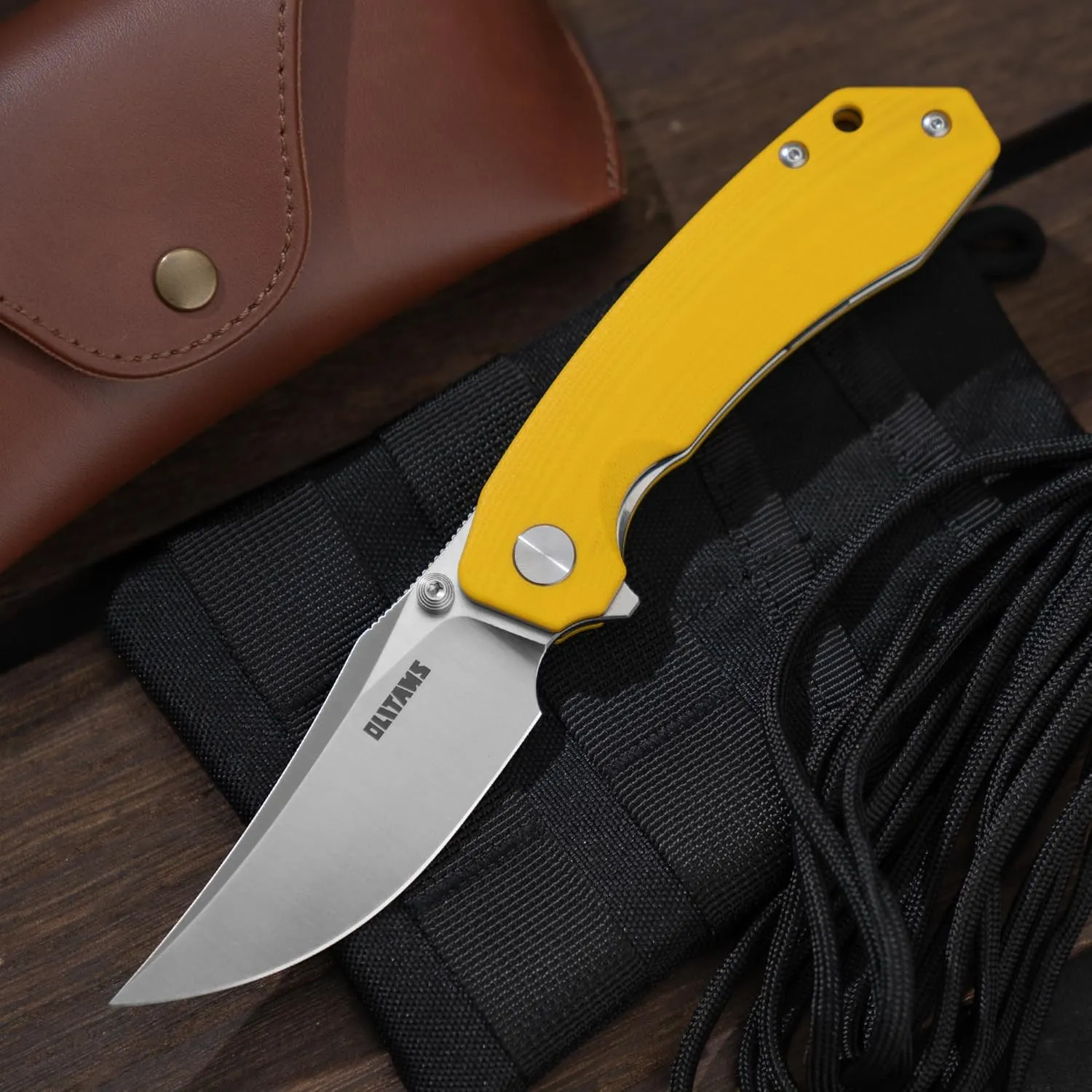 Bowie Pocket Knife, EDC Knife, Folding Knife with 3.4'' D2 Steel Blade, Hunting Knife with G10 Scales for Camping, Survival - Suitable for Men & Women-G059YW