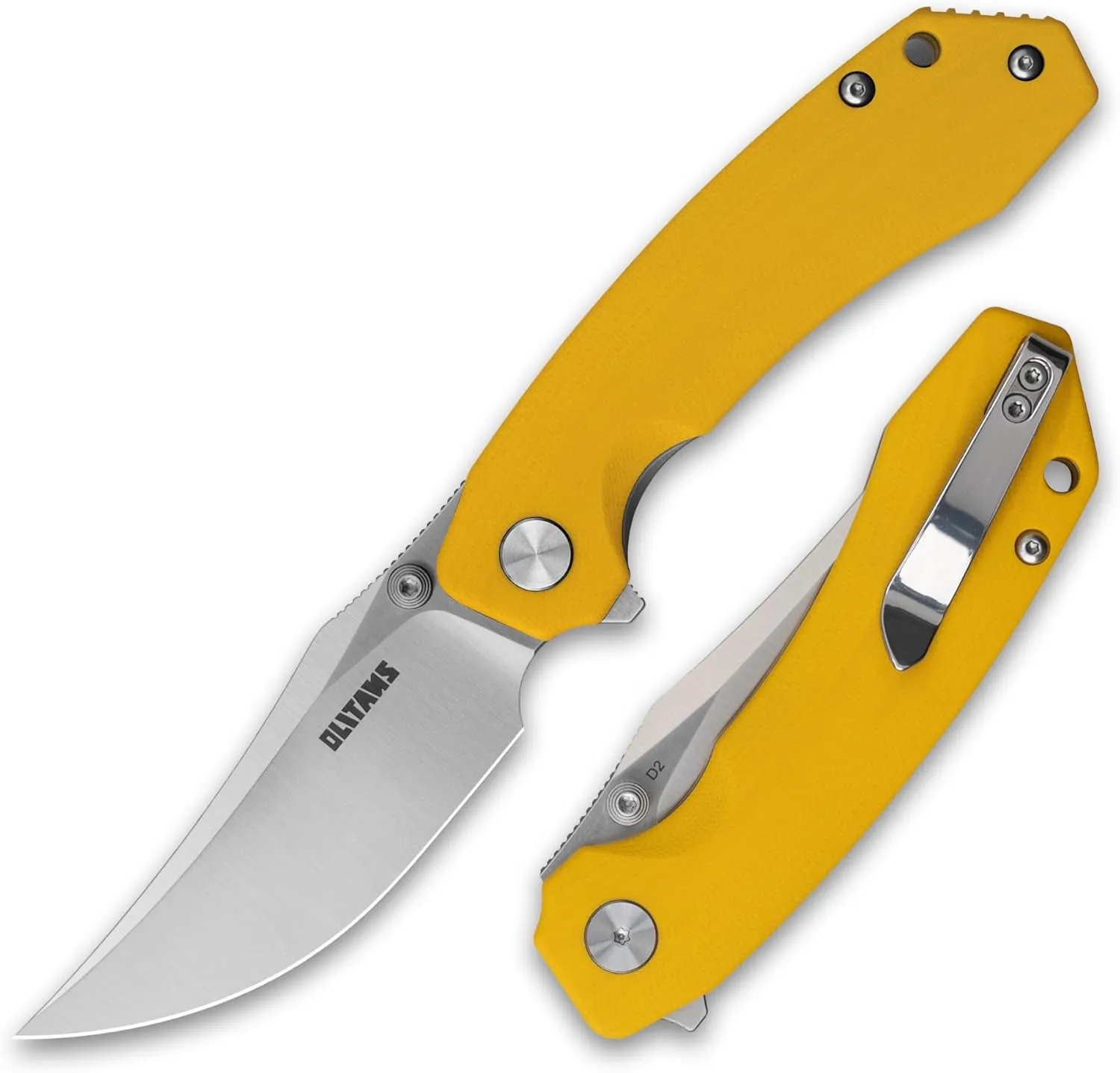 Bowie Pocket Knife, EDC Knife, Folding Knife with 3.4'' D2 Steel Blade, Hunting Knife with G10 Scales for Camping, Survival - Suitable for Men & Women-G059YW